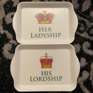 British King & Queen Trinket Vanity Trays